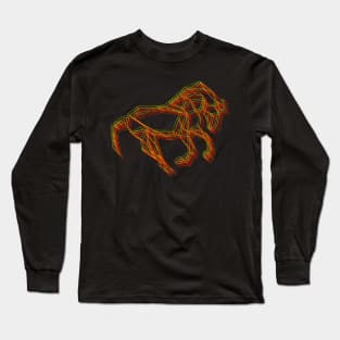 Bucking Bronco Horse Trippy Vector Art Long Sleeve T-Shirt